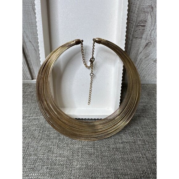 Jewelry - Vintage Gold-Tone Layered Collar Necklace w/ Chain Clasp Adjustable Length